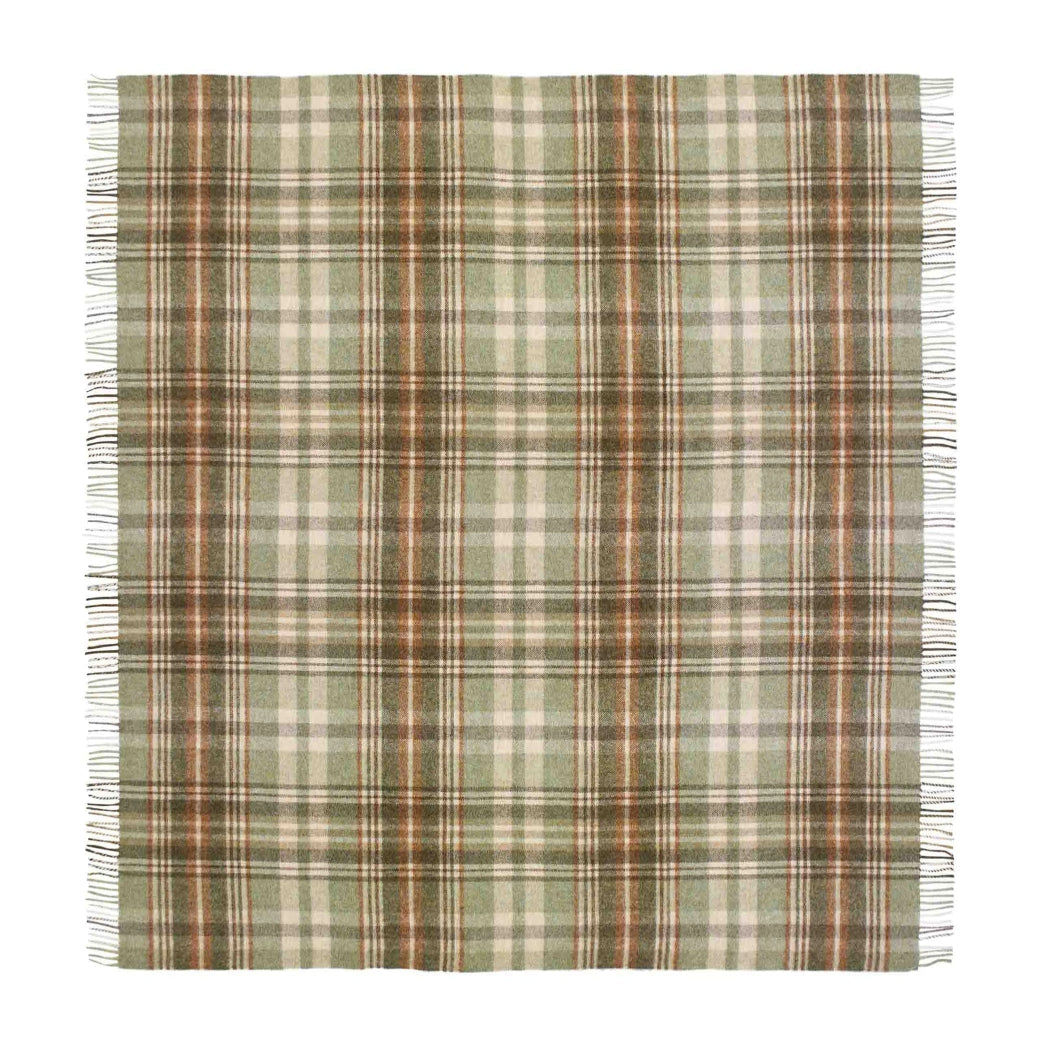 Glen Coe Pure Wool Throw - Sage-B