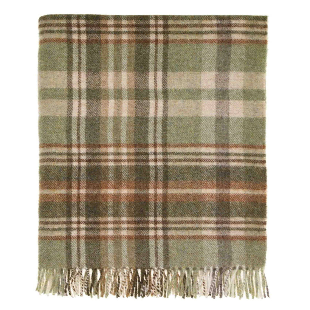 Glen Coe Pure Wool Throw - Sage
