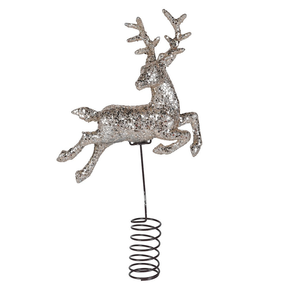 Glitter Deer Tree Topper 26cm | Annie Mo's