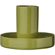 Glossy Olive Green Taper Candle Holder