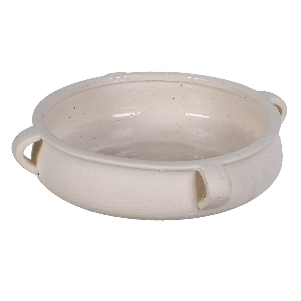 Glazed Ivory Decorative Pot 41cm | Annie Mo's
