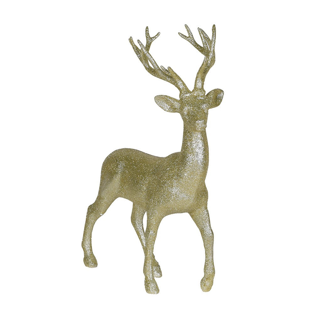Gold Glitter Reindeer Decor 52cm