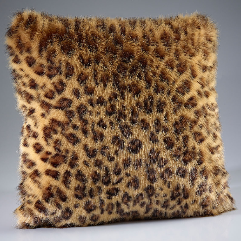 Gold Leopard Faux Fur Cushion - Size Choice | Annie Mo's