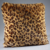Gold Leopard Faux Fur Cushion - Size Choice | Annie Mo's