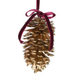 Gold Pinecone with Red Ribbon 20cm