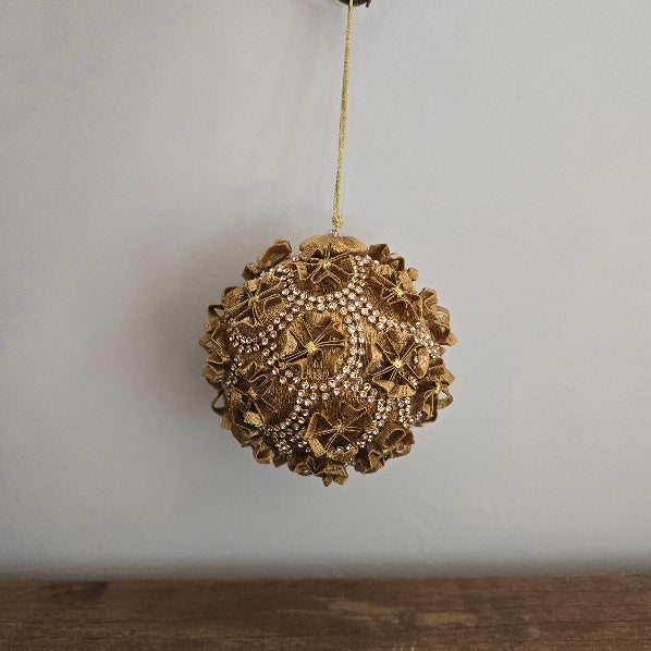 Gold Diamante Flower Bauble 1