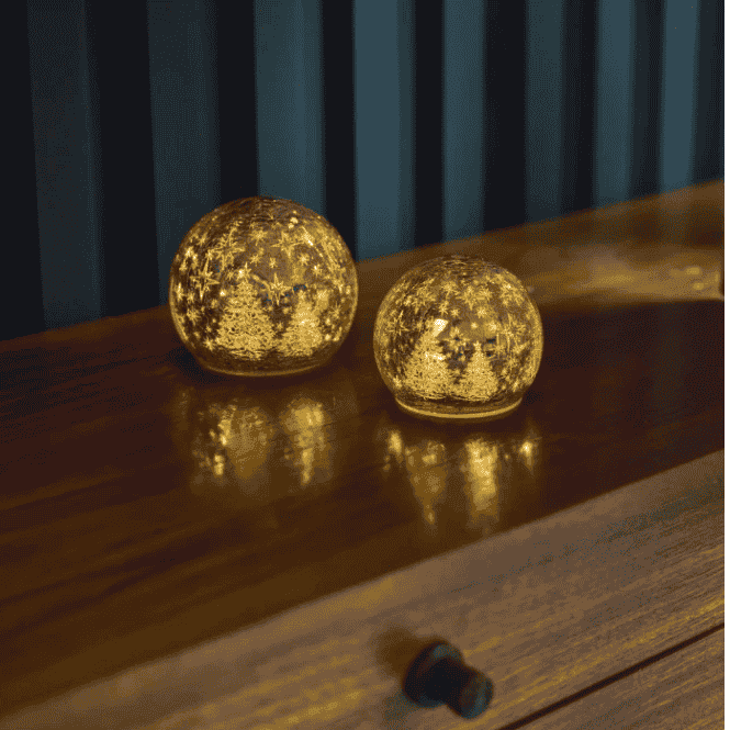 Golden Snow Globes - Size Choice
