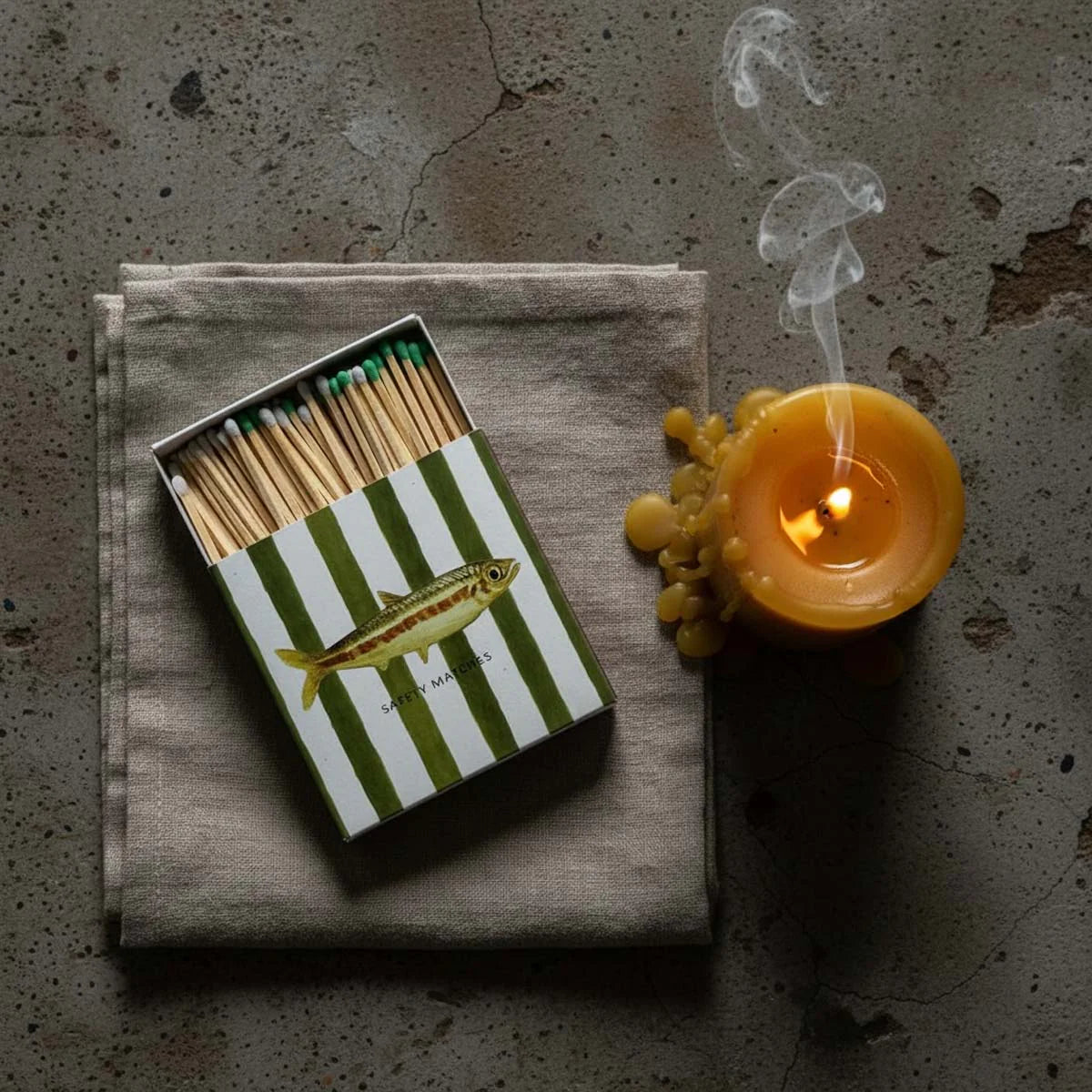 Green Fish Safety Match Box