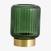 Green Fluted Glass Tea Light Holder 11cm