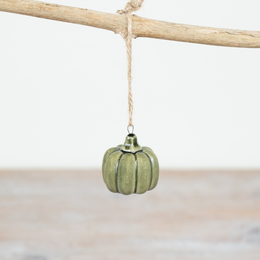 Green Pumpkin Hanging Decoration 4cm | Annie Mo's
