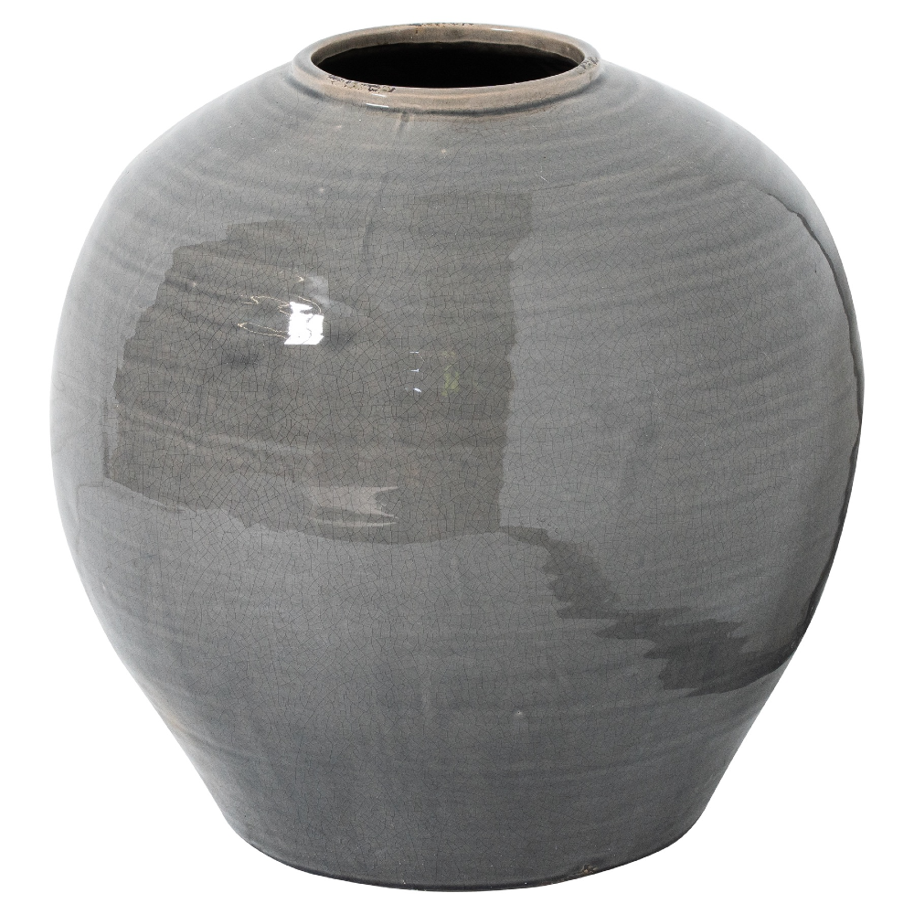 Grey Crackle Glazed Regola Vase 38cm | Annie Mo's