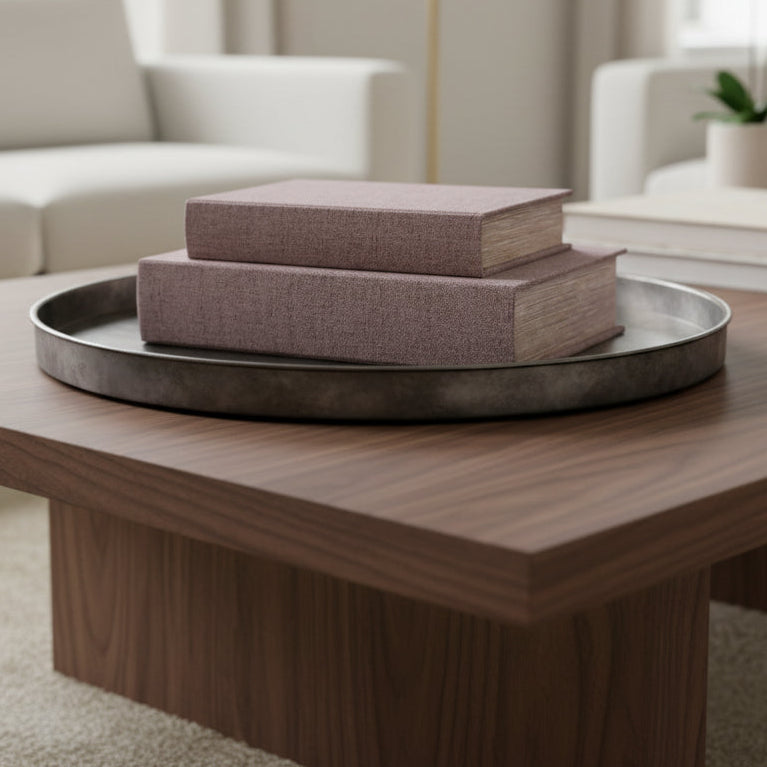 Grey Set of Two Book Boxes 33cm | Annie Mo's