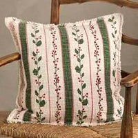 Holly Berry Stripe Green Cushion 45 x 45cm | Annie Mo's