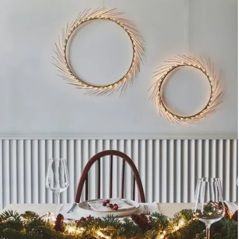 Halo Warm White LED Wreath 45cm Battery Operated | Annie Mo's