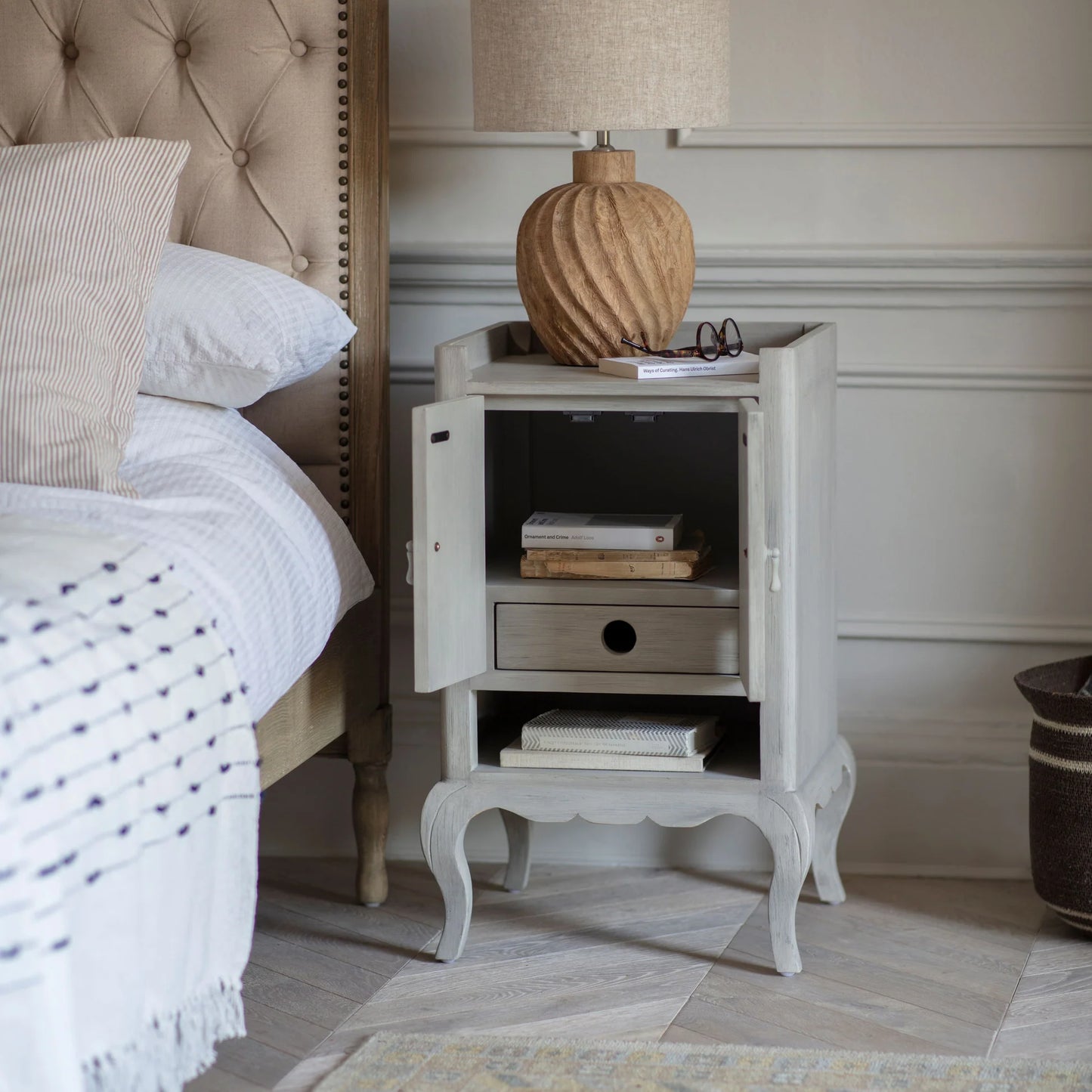 Hambledon Bedside Table with Two Drawers 46cm Wide