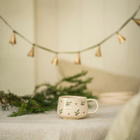 Hand Painted Mug - Holly Motifs