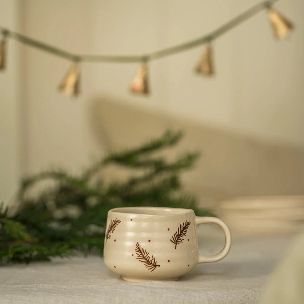Hand Painted Mug with Pine Motifs