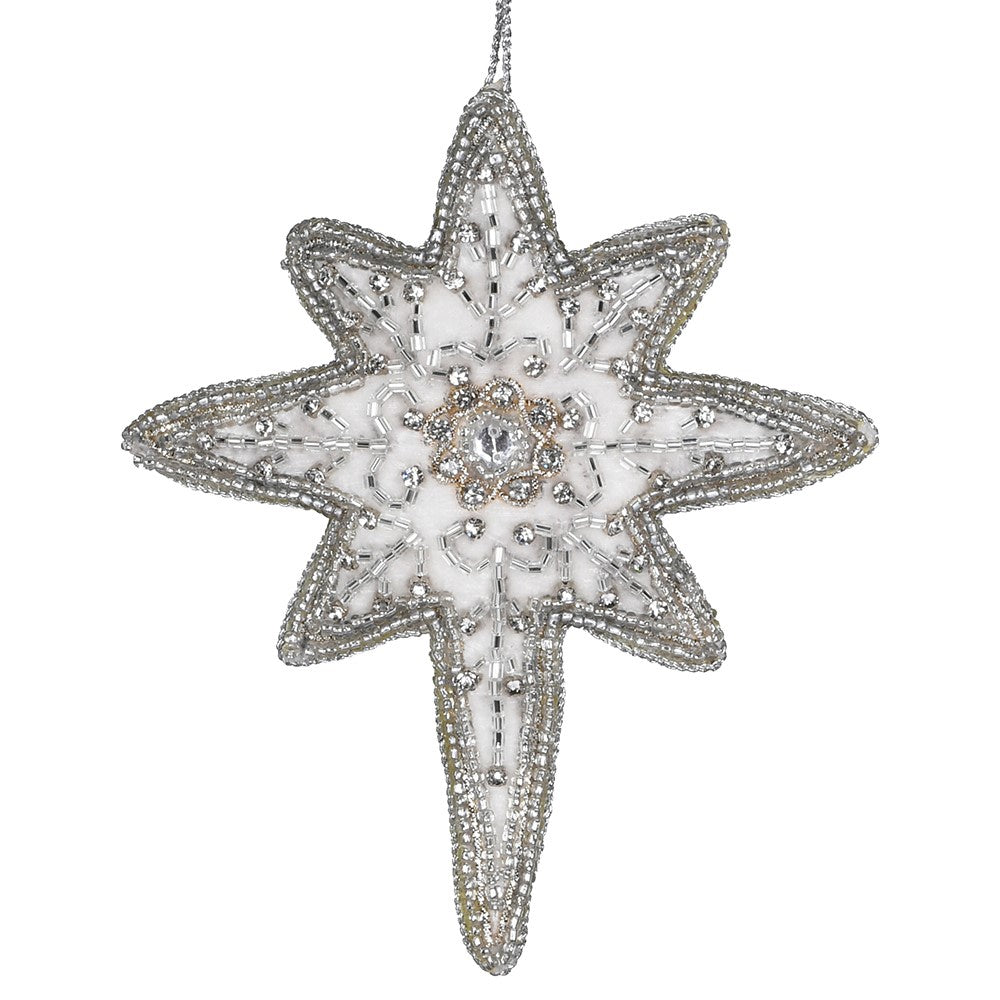 Handmade Beaded Star Bauble 17cm | Annie Mo's