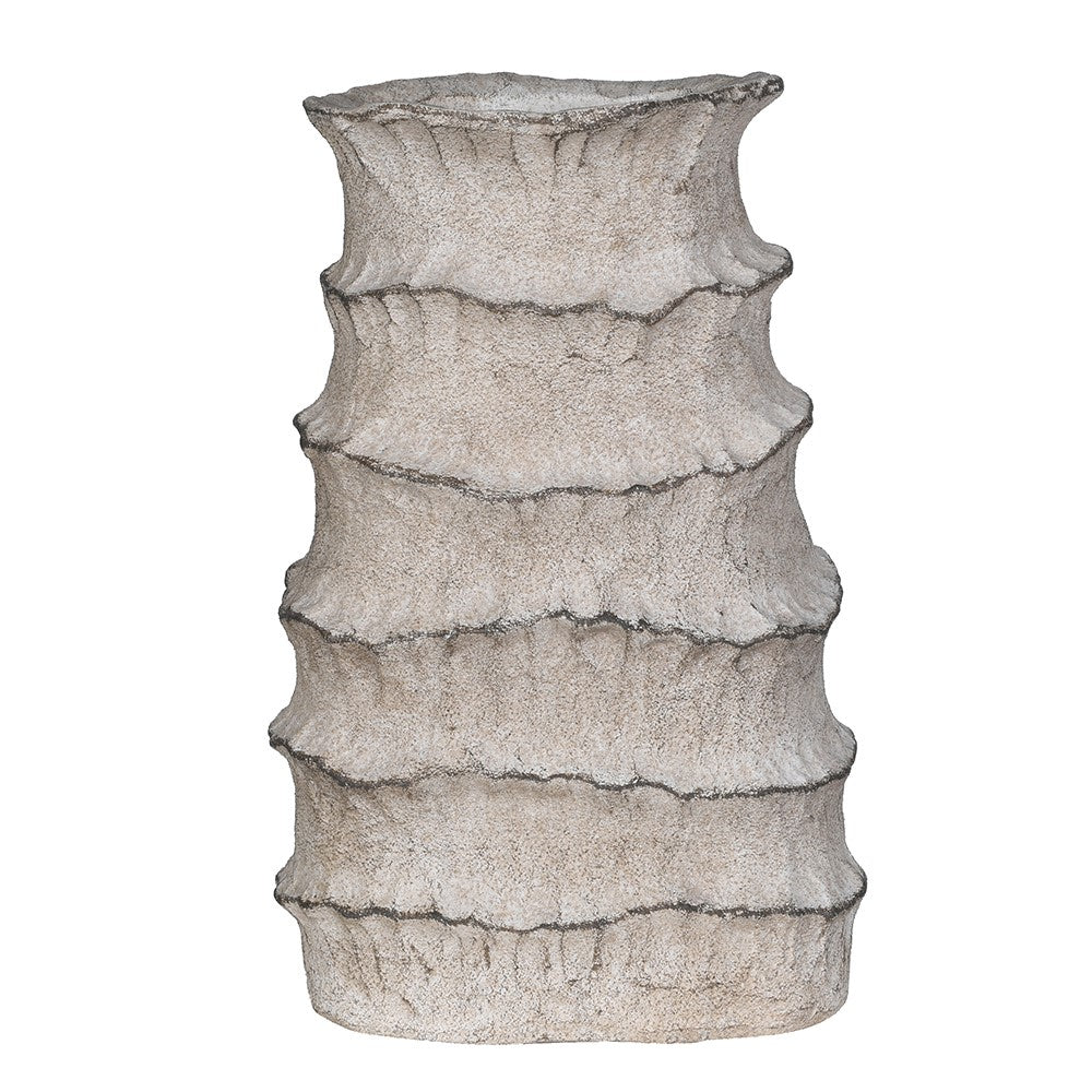 Handmade Ceramic Ridged Vase 26cm