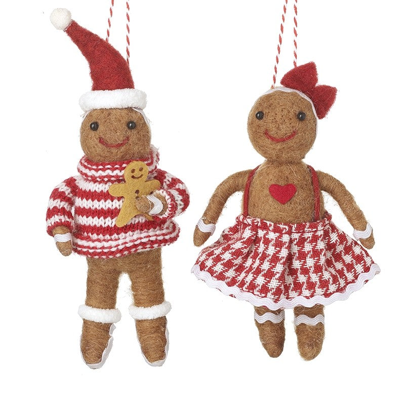 Hanging Gingerbread Boy and Girl 13cm - Choice of Style | Annie Mo's