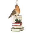 Hanging Robin On Book Stack 10cm | Annie Mo's