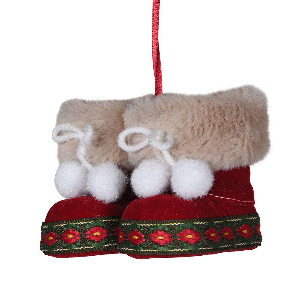 Hanging Ruby Faux Fur Booties 7cm | Annie Mo's