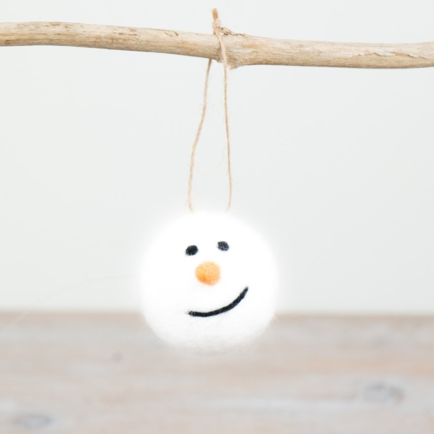 Hanging Snowman Ball Decoration 6cm
