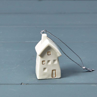 Hanging White Ceramic Houses | Annie Mo's