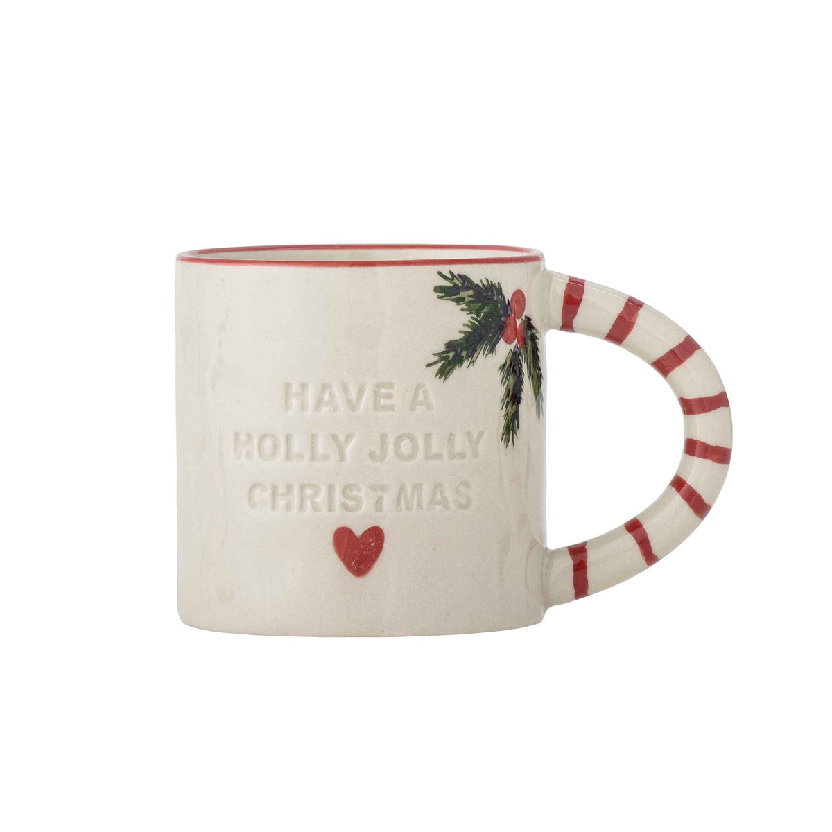 Have a Holly Jolly Christmas Mug, White Stoneware | Annie Mo's-B