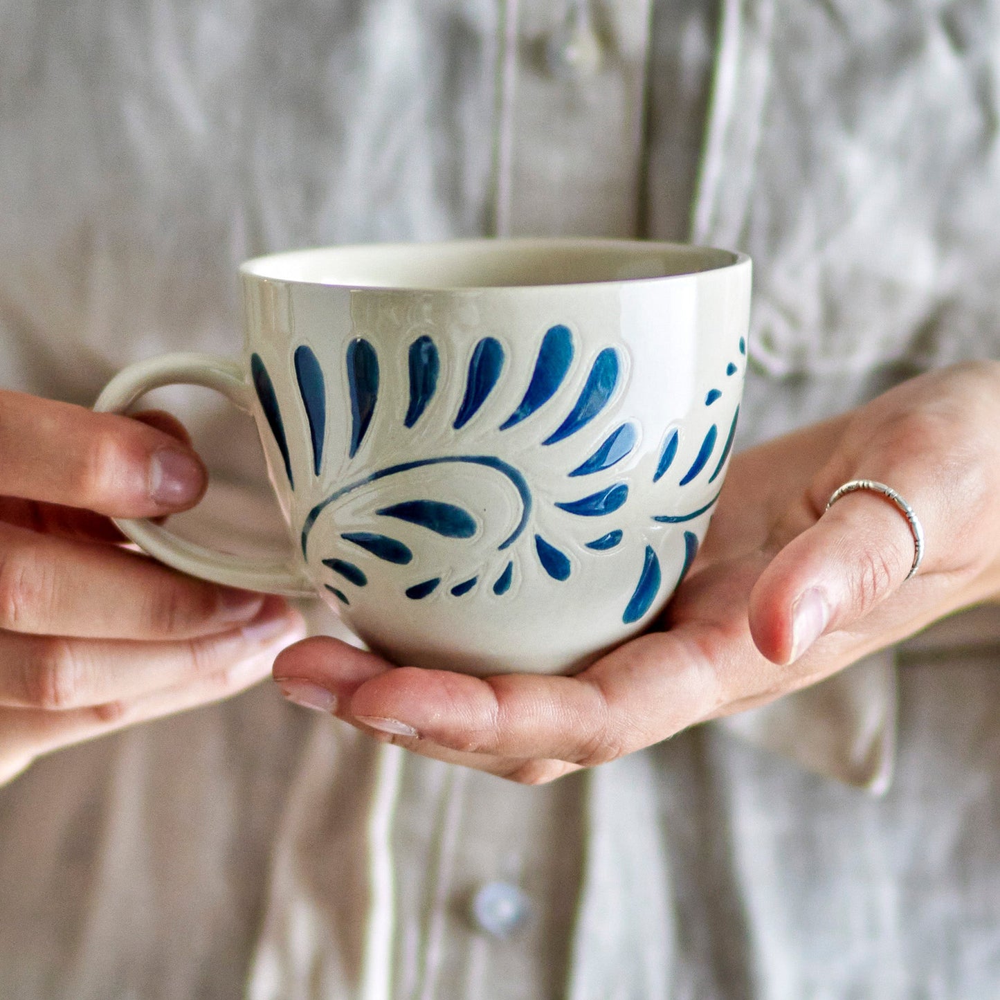 Heikki Cup, Blue, Stoneware | Annie Mo's