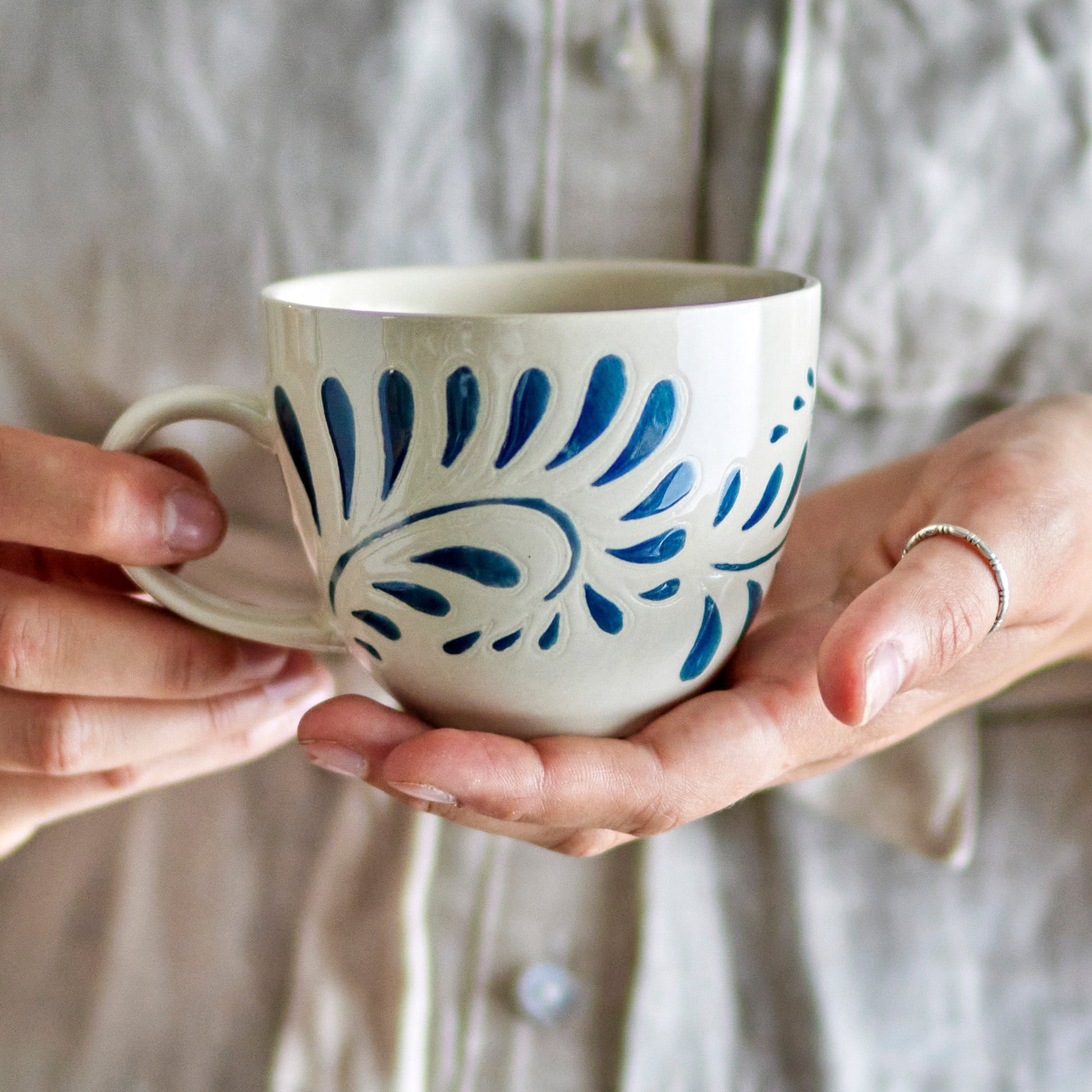 Heikki Cup, Blue, Stoneware | Annie Mo's