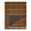 Herringbone Check Merino Throw - Camel and Chocolate