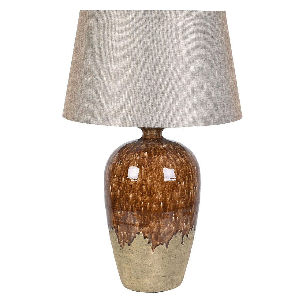 Hickory Glaze Table Lamp with Shade 78cm | Annie Mo's