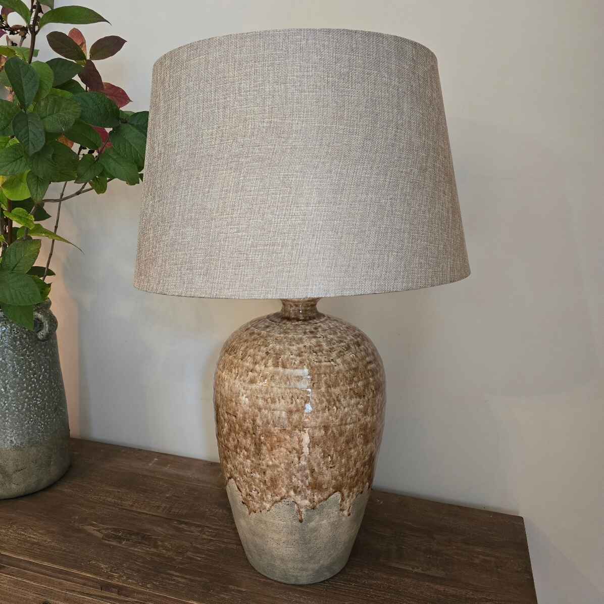 Hickory Glaze Table Lamp with Shade 5