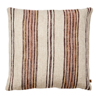 Hilda Natural Brown Pink and Yellow Stripe Cushion Cover 50cm x 50cm