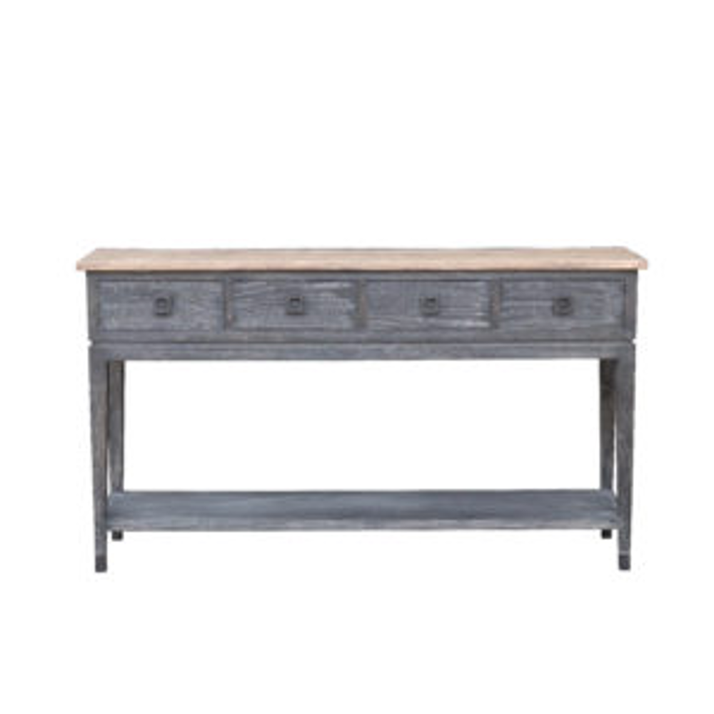 Hudson Bay Oak Four Drawer Console Table with Shelf 160cm | Annie Mo's