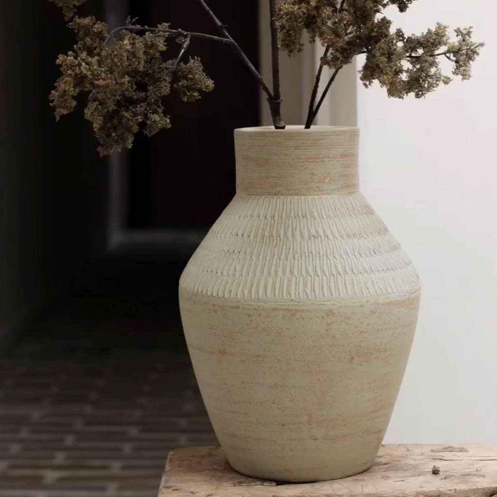 Kemi Terracotta Vase - Green 30cm