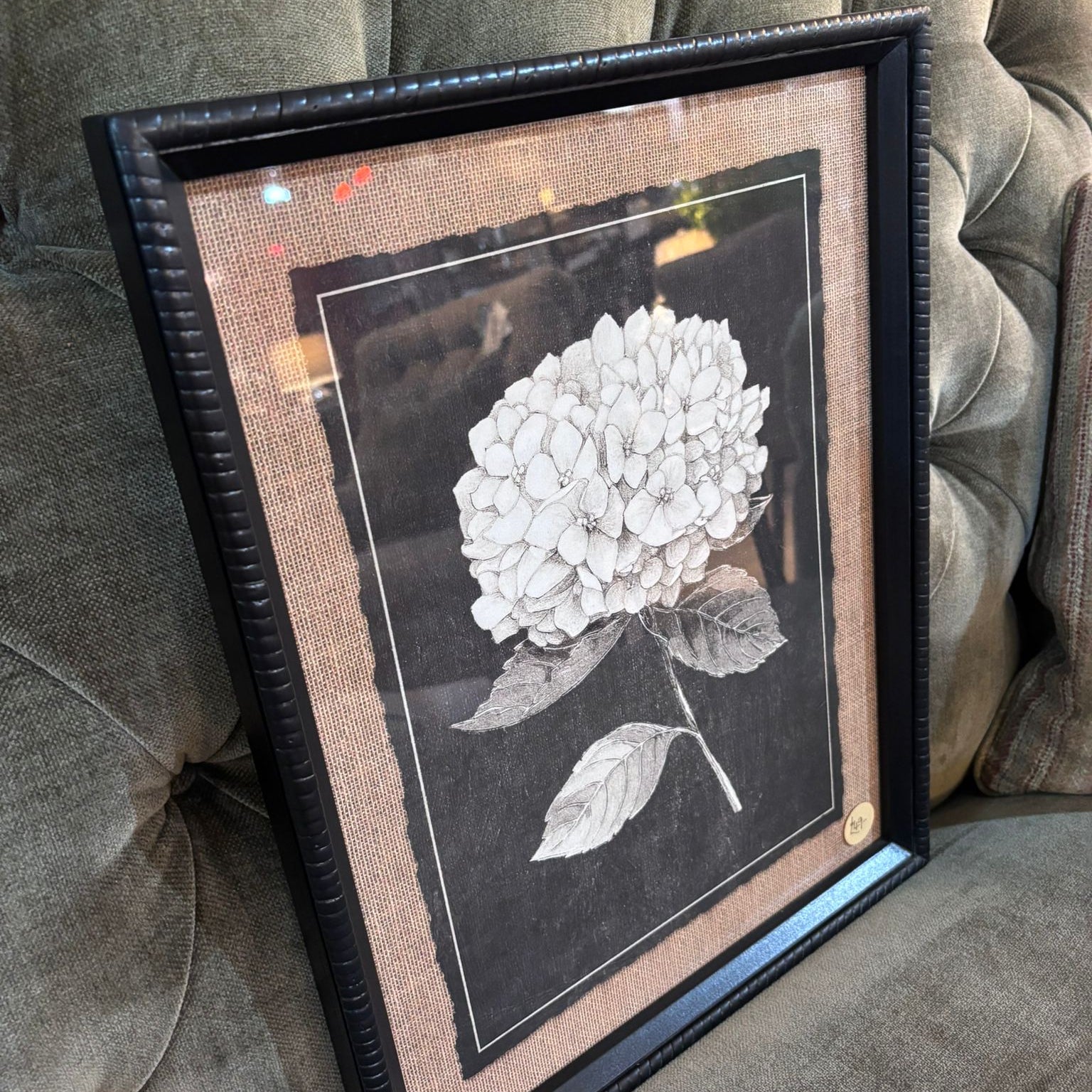 Black and White Hydrangea Framed Print - B - 45cm | Annie Mo's