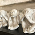 Set of Three Grey Cement 'No Evil' Monkeys 23cm