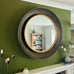 Round Black and Bronze Wall Mirror 88cm - Customer Image 