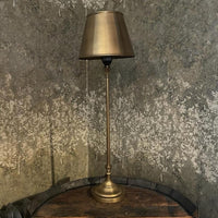 Slim Antique Brass Table Lamp with Metal Shade 64cm