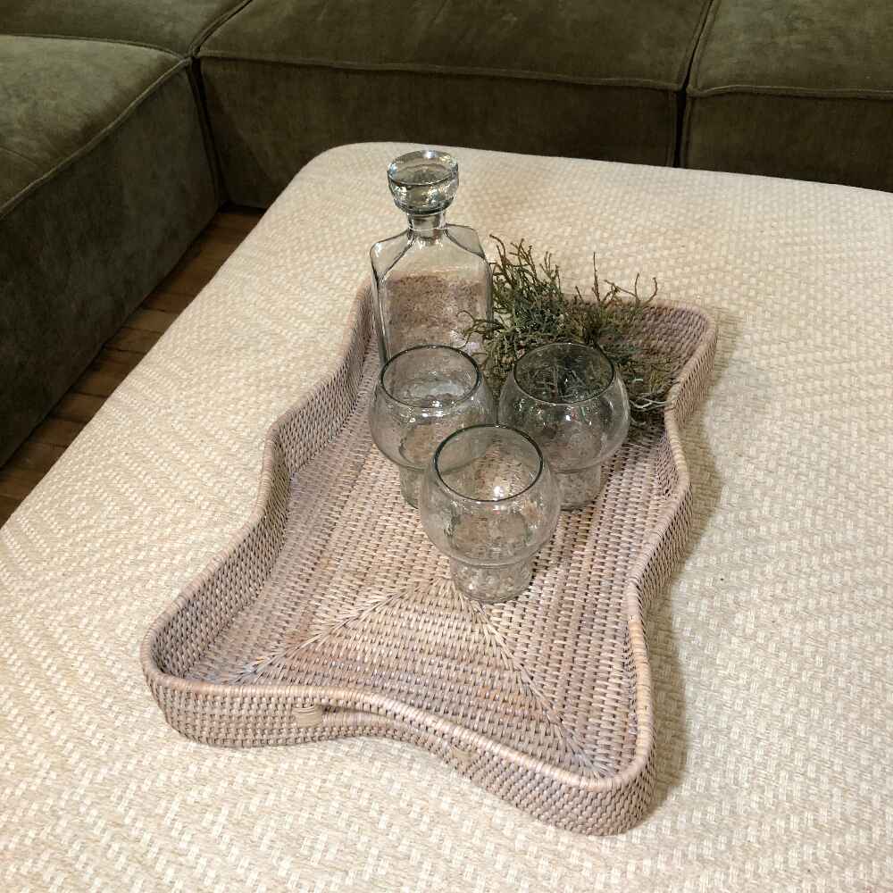 Artisan Weave Rattan Scallop Trays- Size Choice