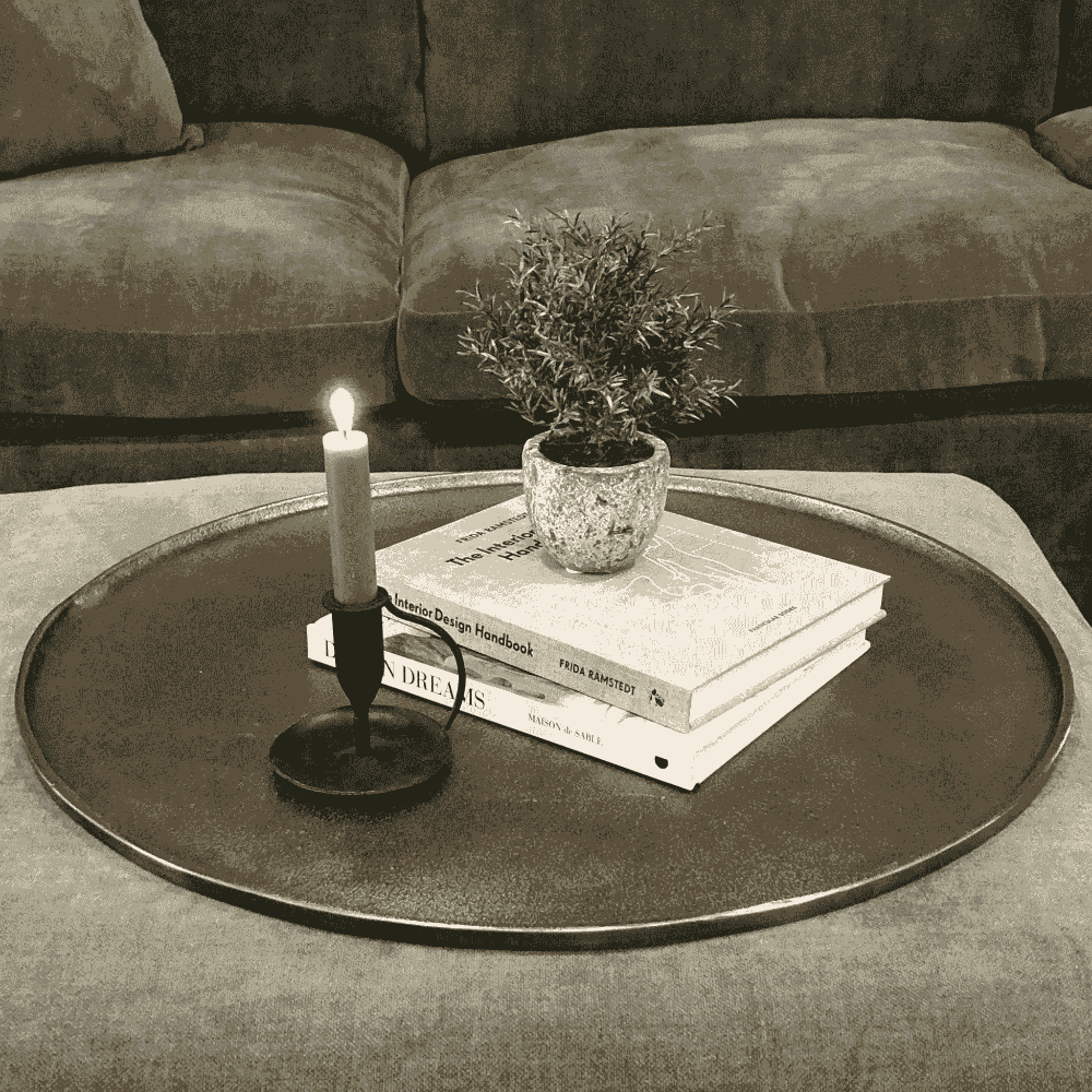 MAES Antique Bronze Metal Round Tray