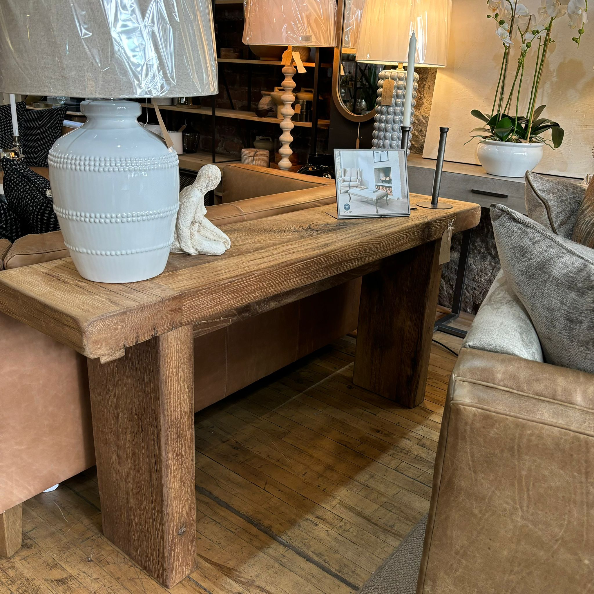 Chunky Rustic Reclaimed Oak Console 160cm | Annie Mo's