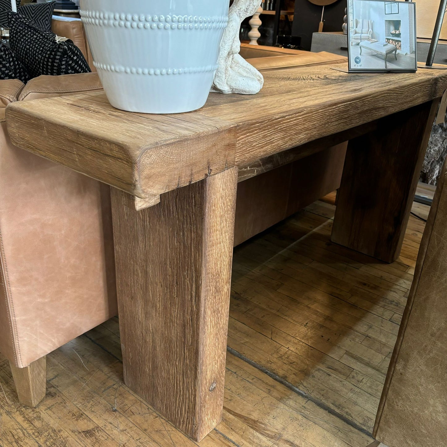 Chunky Rustic Reclaimed Oak Console 160cm