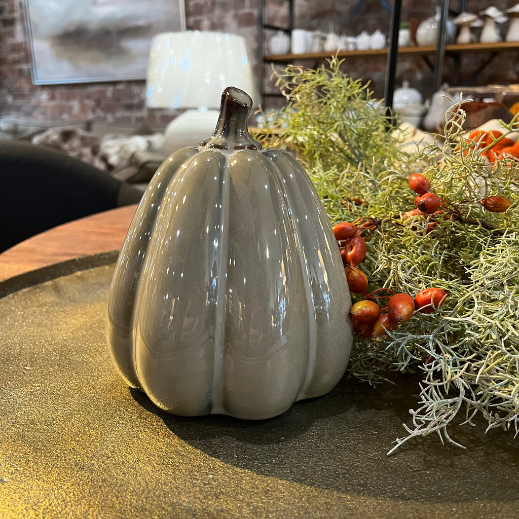 Ceramic Glazed Pumpkin 15cm