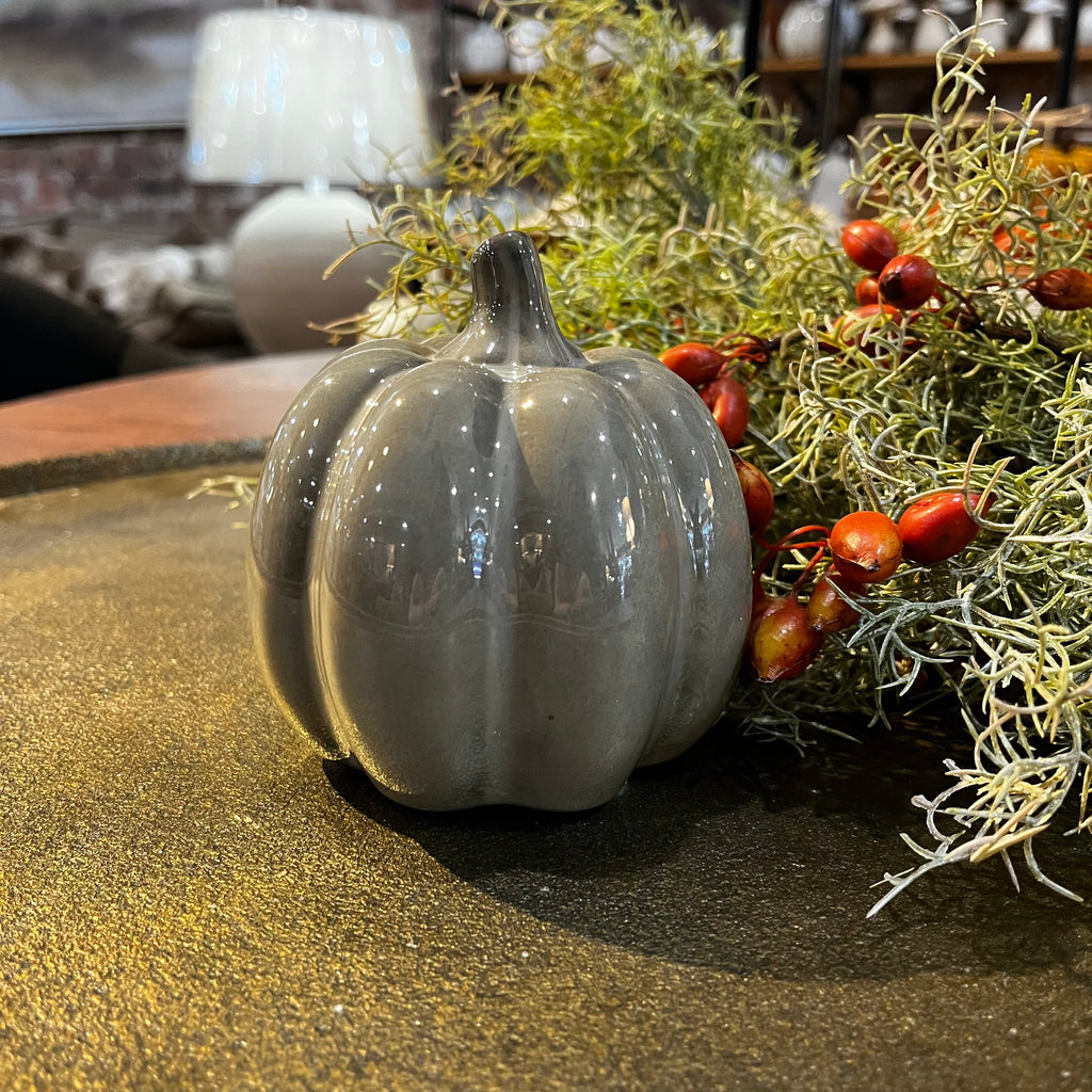 Ceramic Glazed Pumpkin 10cm
