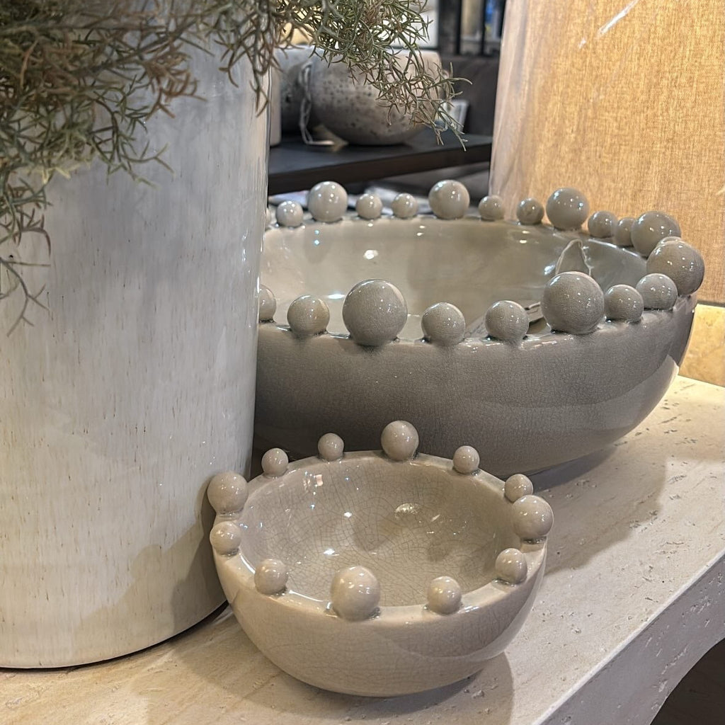 Cream Mini Glazed Trinket Bobble Bowl 15cm | Annie Mo's 