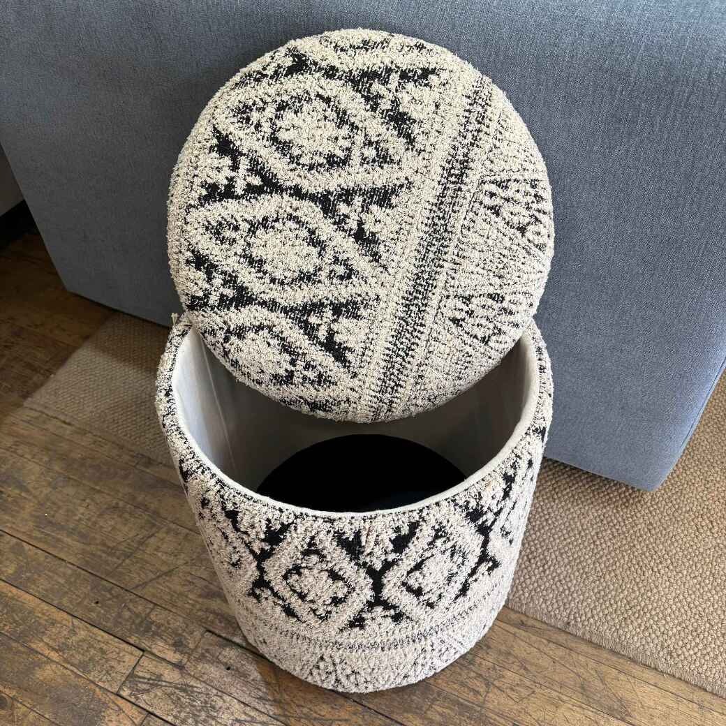 Patterned Occasional Storage Stool -H