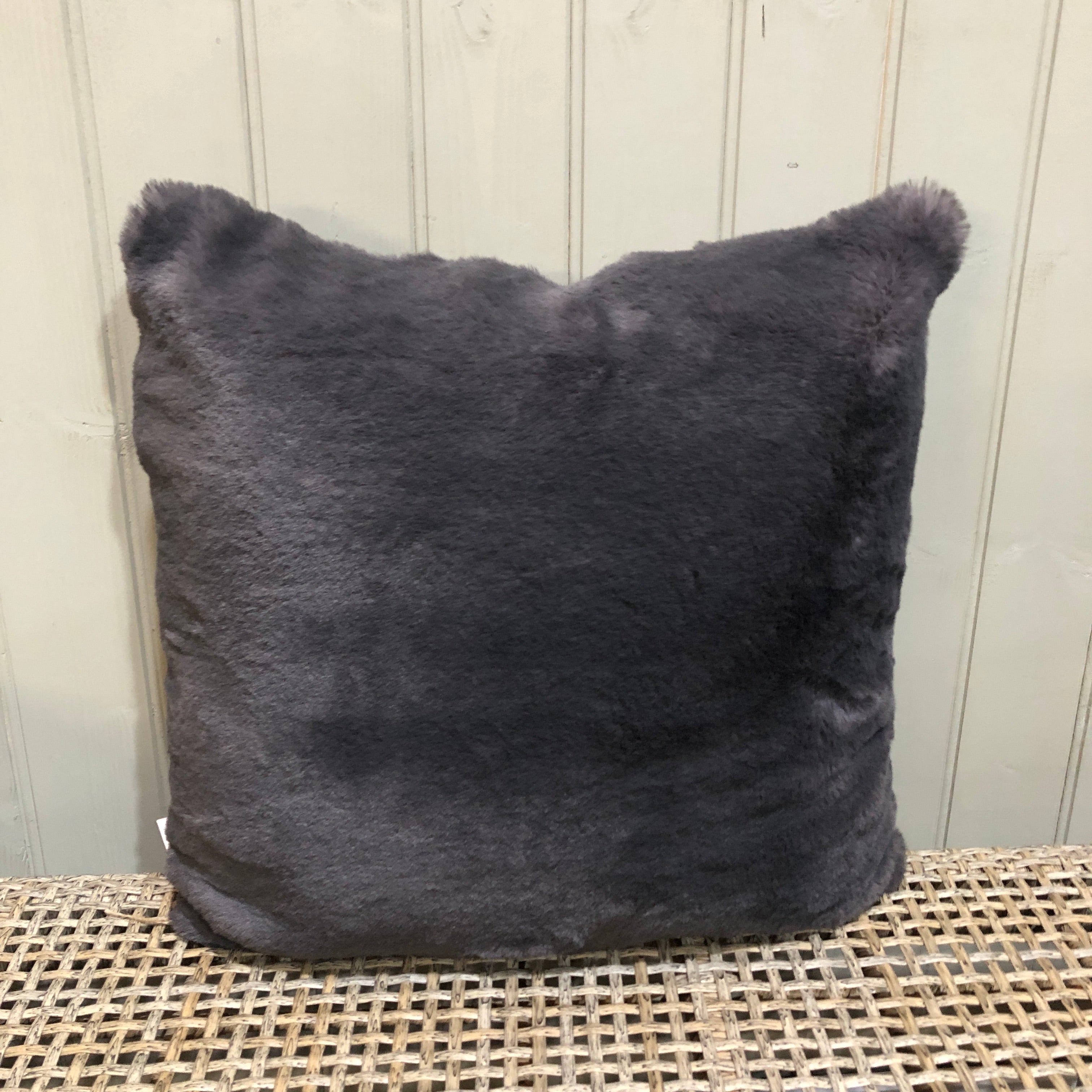 Katrina Hampton Russian Blue Faux Fur Cushion 45cm x 45cm - CLEARANCE